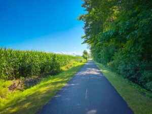 Paysage cyclable dans la région de la Montérégie, Québec