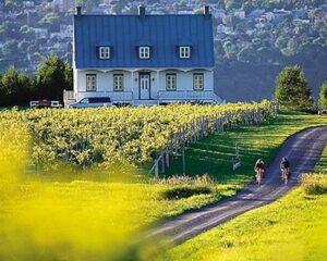 Paysage cyclable dans la ville de Québec. Capitale Nationale
